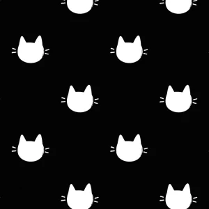 Camelot fabrics - Katzenkopf schwarz weiß