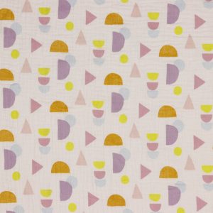 Musselin grafisch light rose