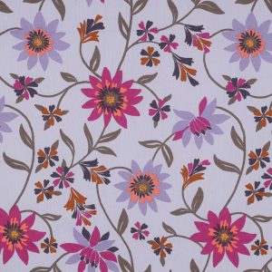 Cotton Voile "Flowers" lavender