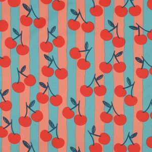 Fine Poplin "Fruit" light petrol