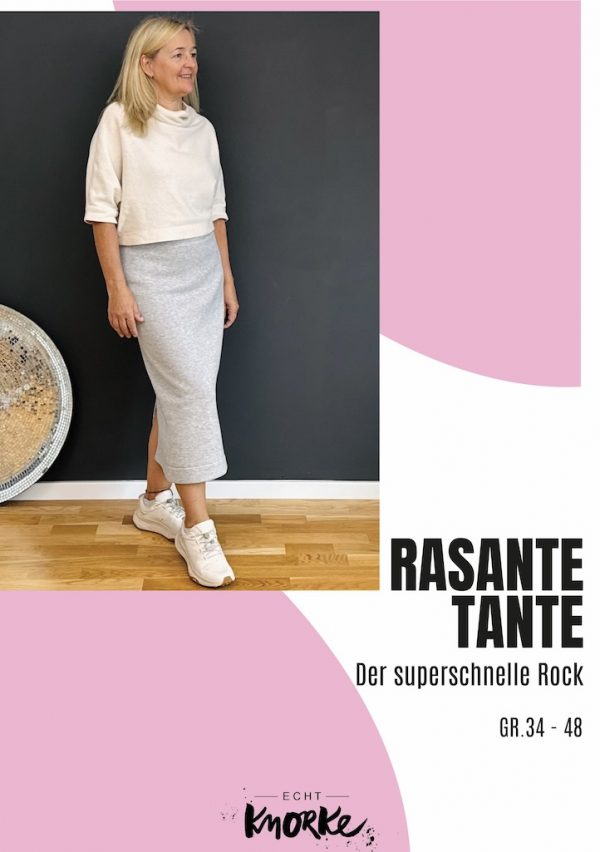 Papierschnittmuster "rasante Tante" Sweatrock