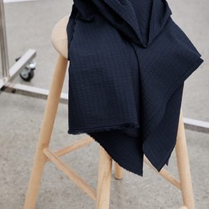 Baumwoll Seersucker "Ronda" dark navy