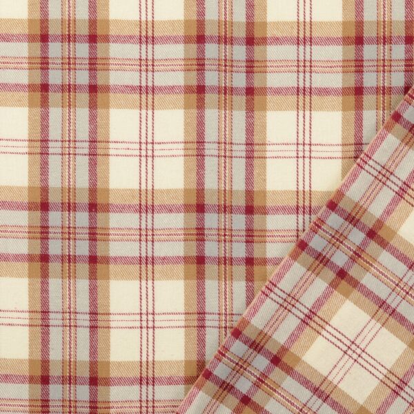 Karo-Flanell geraut bordeaux – Bild 2