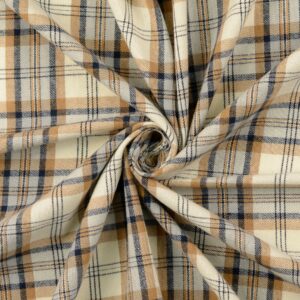 Karo-Flanell geraut marine