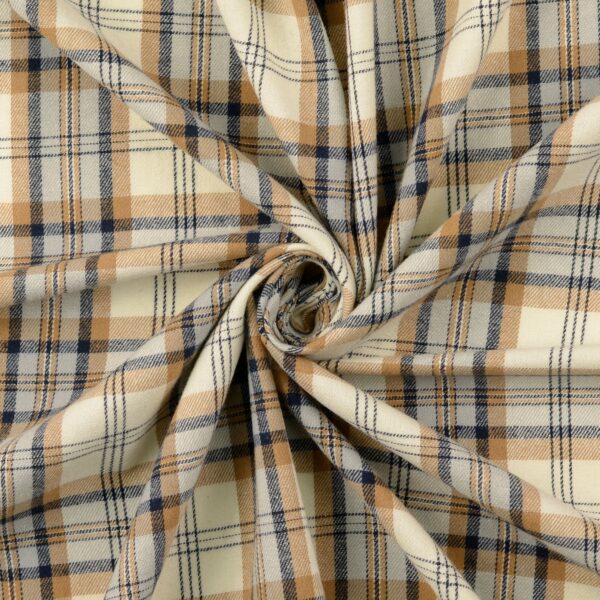 Karo-Flanell geraut marine