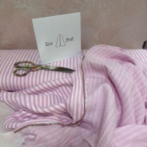Musselin Streifen "Blanc casse/Bubblegum"