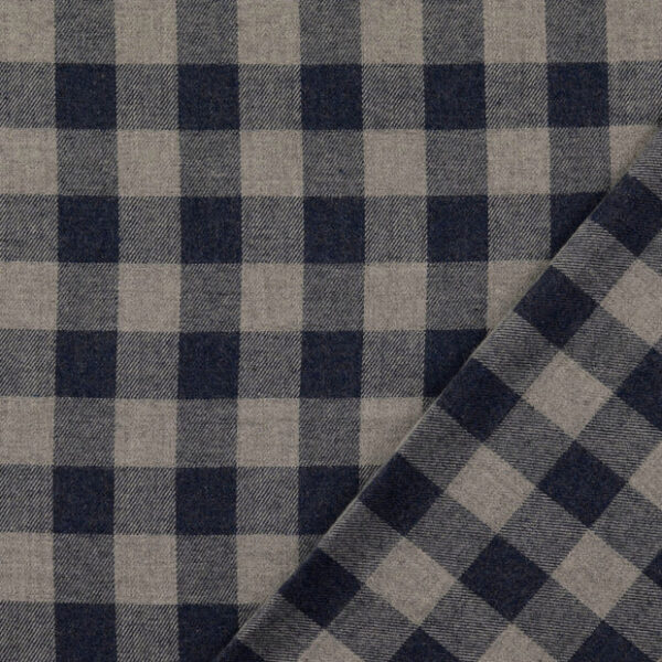 Karo-Flanell - grau blau – Bild 2
