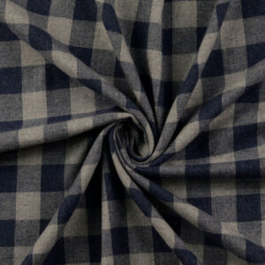 Karo-Flanell - grau blau