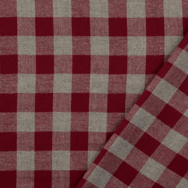 Karo-Flanell - grau rot – Bild 2