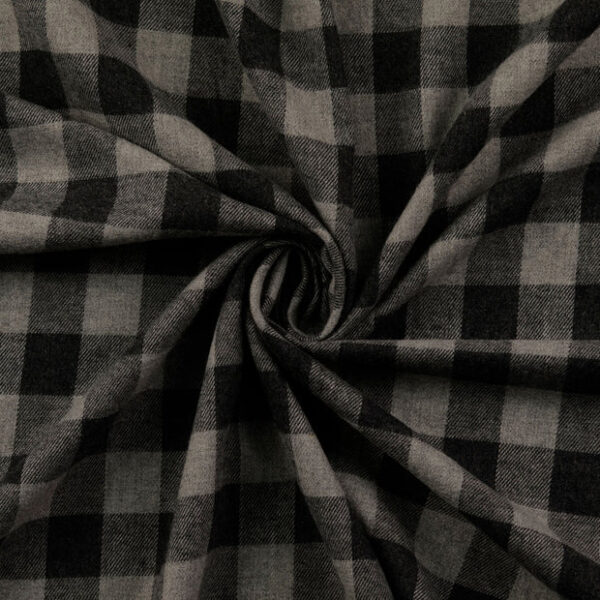 Karo-Flanell - grau schwarz