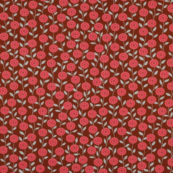 Fine Poplin "Flowers & Checks" caramel