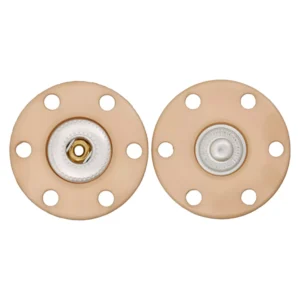 Polyester/Metalldruckknopf 25mm beige