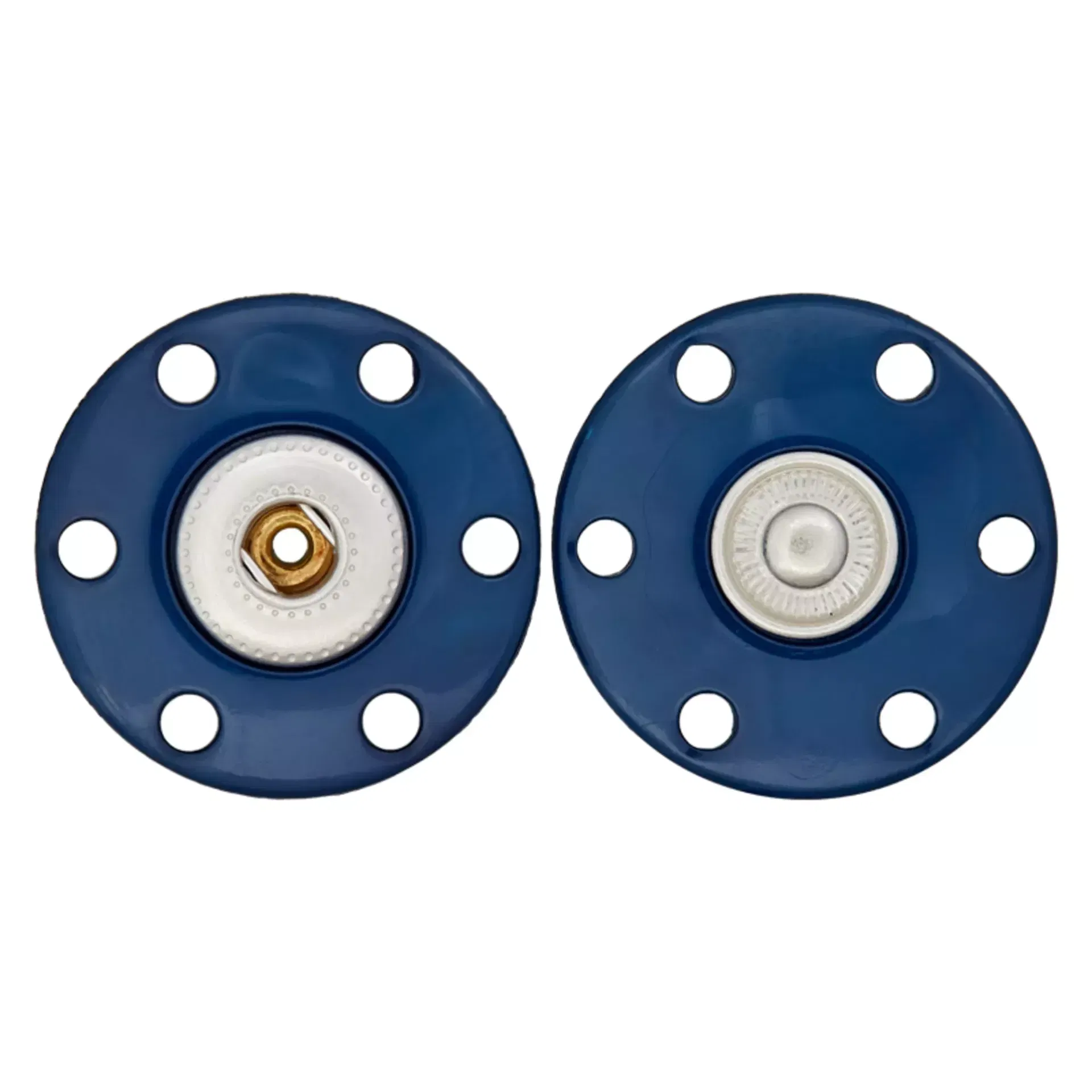 Polyester/Metalldruckknopf 20mm blau