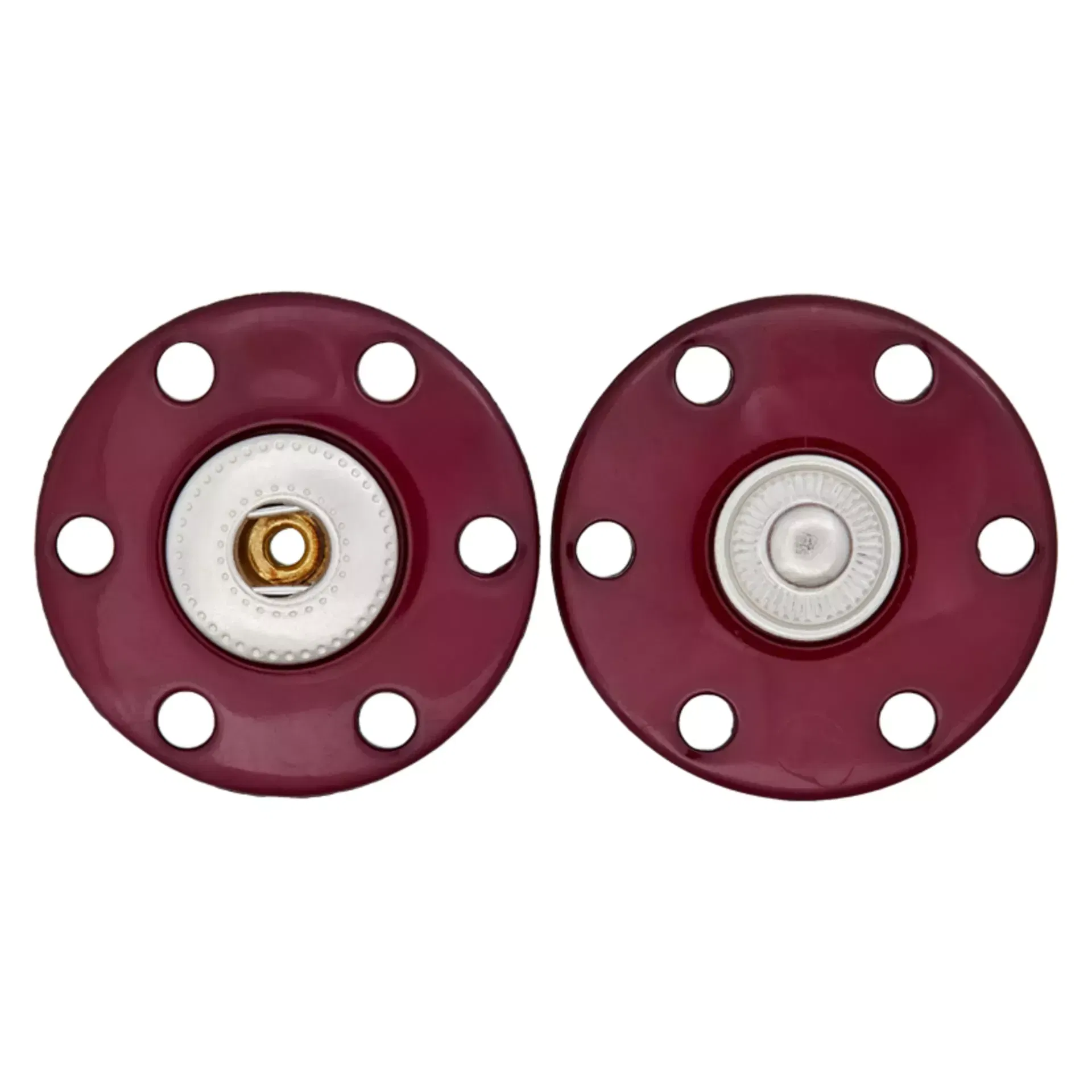 Polyester/Metalldruckknopf 20mm bordeaux