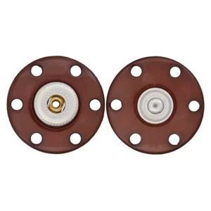 Polyester/Metalldruckknopf 20mm braun