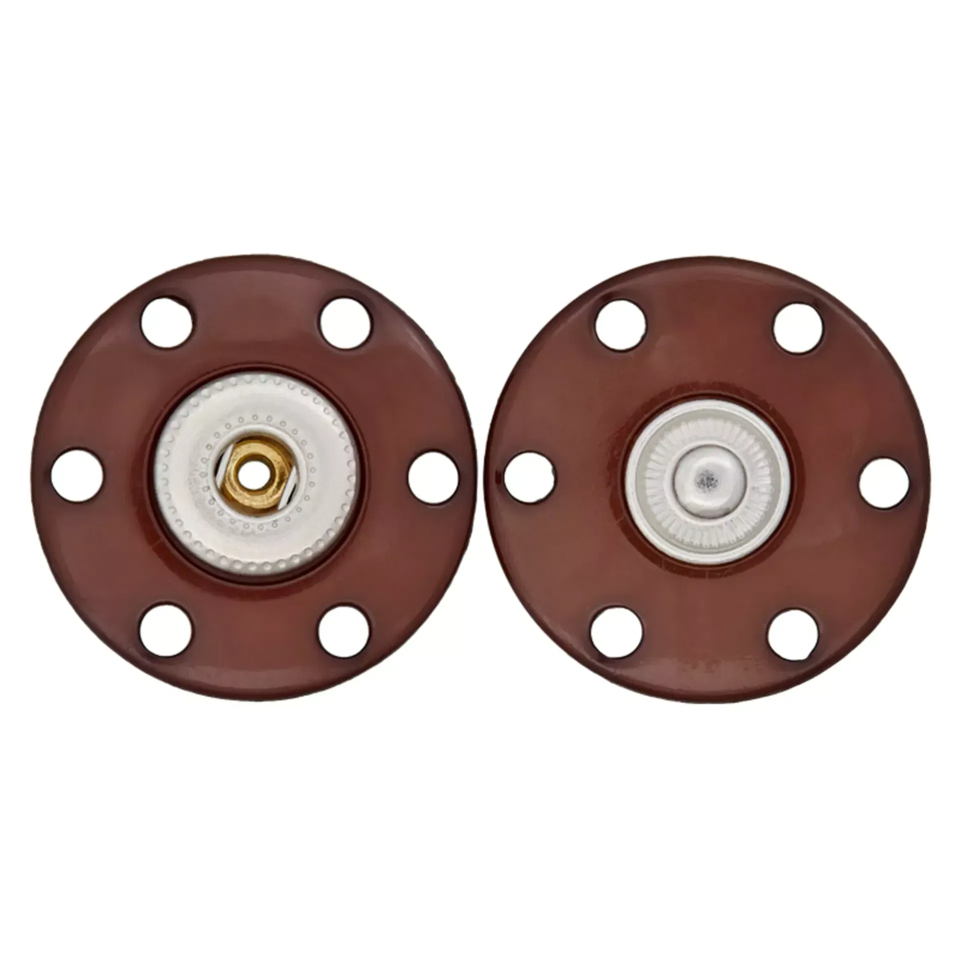 Polyester/Metalldruckknopf 25mm braun