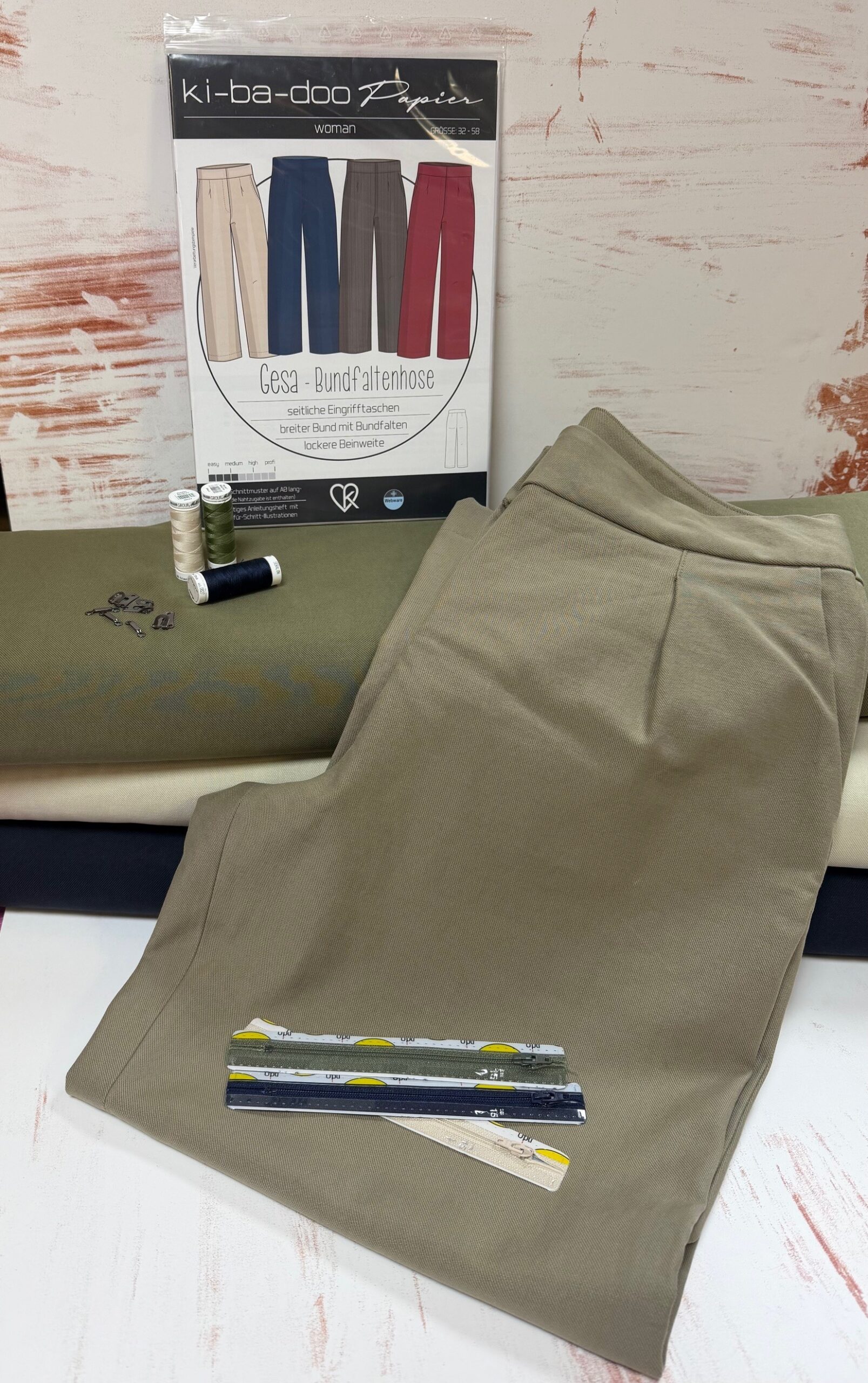 Nähpaket Heavy Lyocell Twill " Hose Gesa" von Kibadoo Gr.32-44