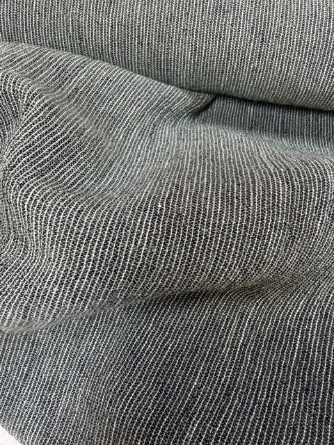 Leinen Baumwolle Streifen fein schwarz – Bild 2