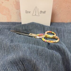 Leinen Baumwolle Streifen fein blau