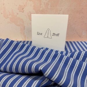 Blusenstoff-Streifen breit - Klassiker mit Twist - blau/weiß