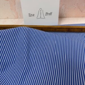 Blusenstoff-Streifen schmal - Klassiker mit Twist - blau/weiß