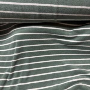 Frottee-Jersey "Streifen" Sage/Ecru