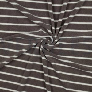 Frottee-Jersey "Streifen" taupe/ecru