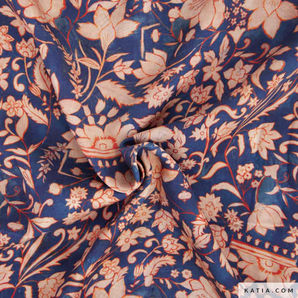 Rayon Satin "Indiana Flowers" von Katia