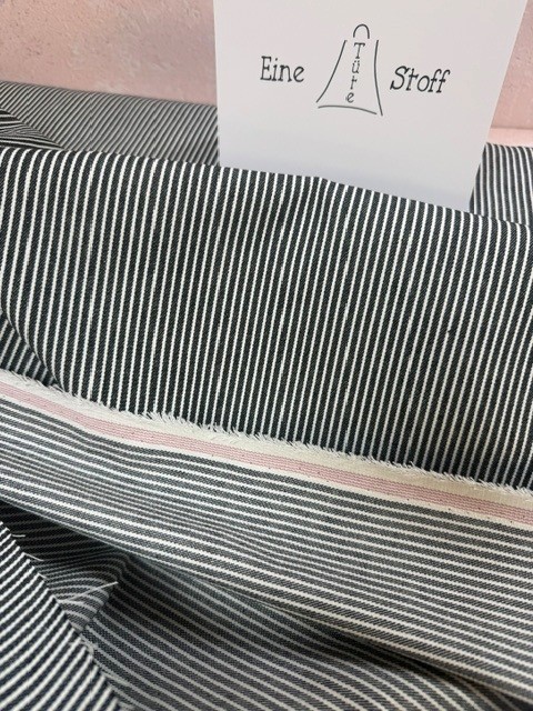 Yarn Dyed Denim Stripe anthrazit – Bild 2