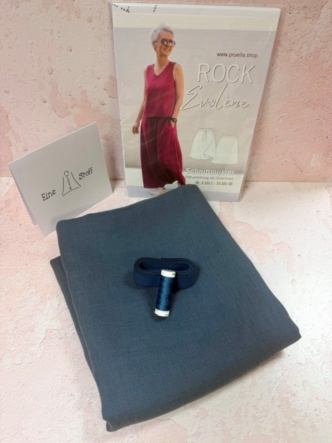 Nähpaket "Rock Evolène" von Pruella näht - Leinen autumn sea – Bild 2