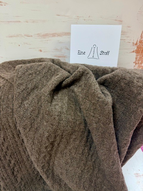 Merino Wollstrickstoff "Zopf" MULESING FREE Torf