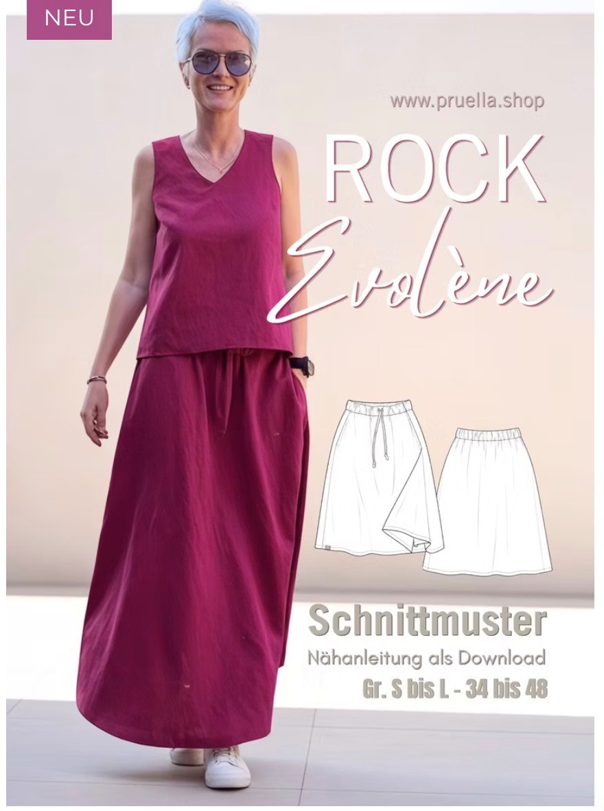 Papierschnittmuster "Rock Evolène" von Pruella näht