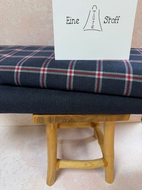 Flanell uni dunkelblau – Bild 2