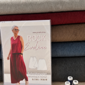 Nähpaket "Rock Evolène" Cord washed stretch von Prülla näht